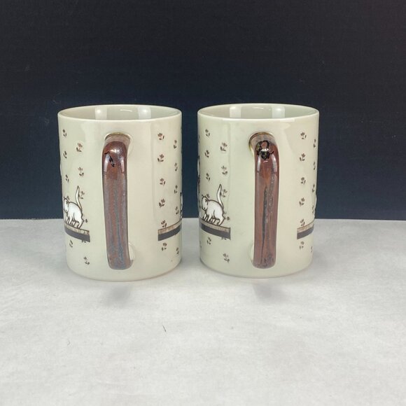 Vintage Otagiri Cat and Kitten Coffee Mugs Set of 2 - Picture 2 of 8